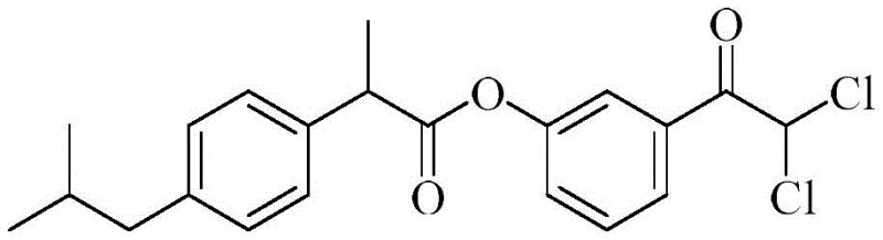 Synthesis of terminally modified ibuprofen derivative demonstrating complex molecule compatibility