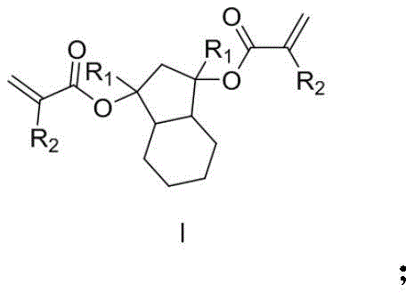 General structural formula I of the photoresist resin monomer showing R1 and R2 substituents