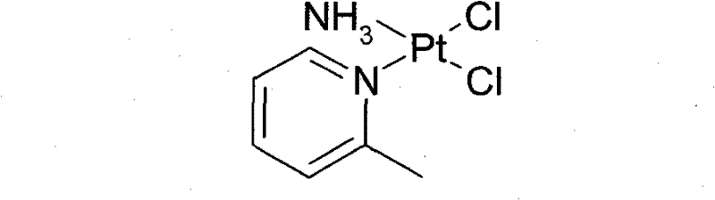 Chemical structure of Picoplatin showing the cis-dichloro-ammonia-(2-picoline)platinum(II) configuration