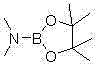 Chemical structure of PinB(DMA) showing the boron atom bonded to a dimethylamino group and a pinacol ester ring