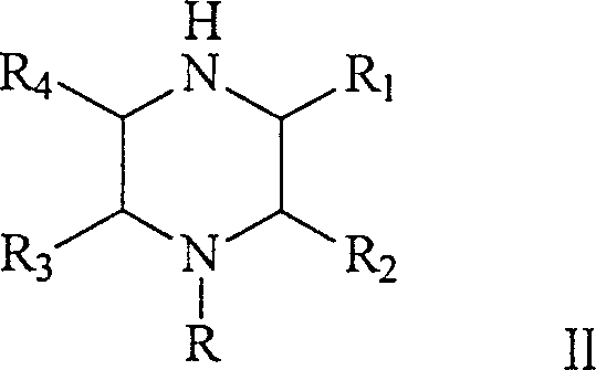 Chemical structure of Piperazine derivative product (Formula II)