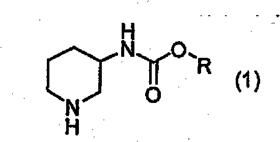 Chemical structure of alkyl piperidin-3-ylcarbamate RS mixture substrate