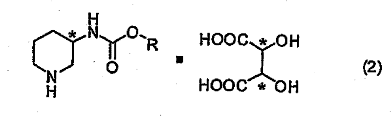 Structure of diastereomeric salt formed between carbamate and tartaric acid