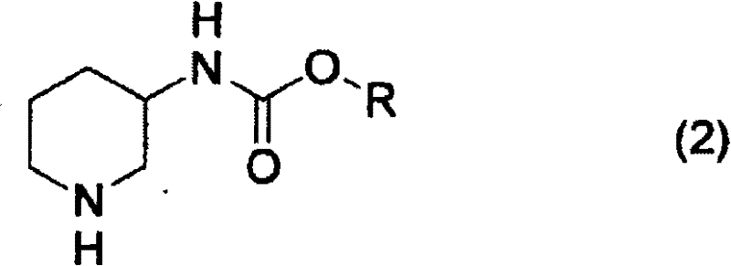 Chemical structure of piperidine-3-ylcarbamate product (Formula 2)