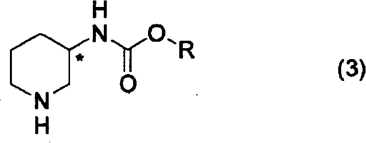 Structure of optically active piperidine-3-ylcarbamate showing chiral center