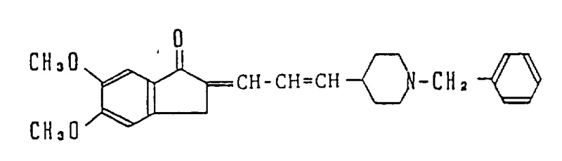 General chemical structure of cyclic amine compounds showing indanone and piperidine moieties