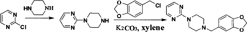 Conventional Route 5 reaction scheme showing alkylation steps with K2CO3 and xylene