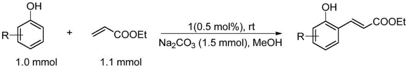 Direct coupling reaction of phenols with ethyl acrylate catalyzed by platinum complex