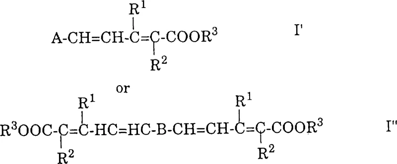 General formula of polyene esters and acids produced via the novel Lewis acid catalyzed process