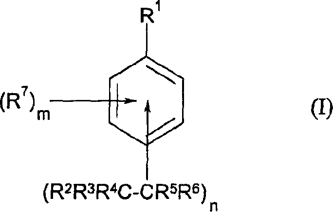 General Formula I representing the target polyhaloalkylaryl product structure