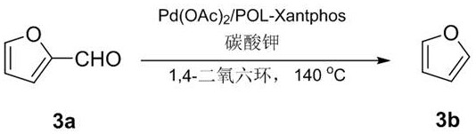 General reaction scheme for decarbonylation of furfural derivatives using Pd(OAc)2/POL-Xantphos catalyst