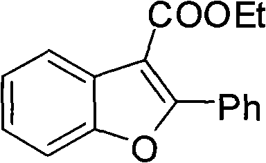 Specific synthesis example of 2-phenyl-3-ethoxycarbonylbenzofuran with 78% yield