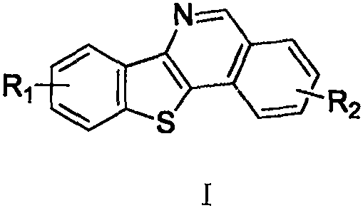 General chemical structure of polysubstituted benzothienoisoquinoline derivatives showing variable R1 and R2 groups