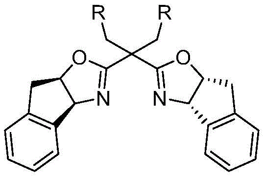 Structure of the chiral bisoxazoline ligand L used in the catalytic system
