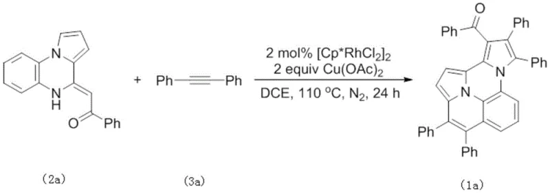 Specific optimized reaction conditions for Example 1 using Cp*RhCl2 dimer and Cu(OAc)2 in DCE