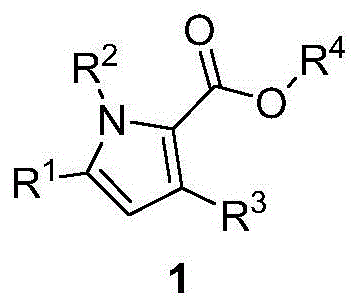 General chemical structure of polysubstituted pyrrole compounds defined in patent CN110746335A
