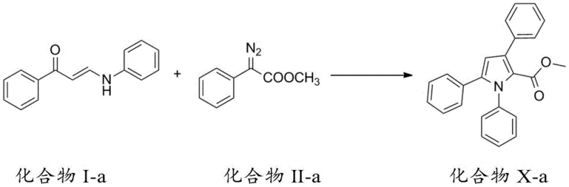 Reaction scheme showing synthesis of Compound X-a from Compound I-a and II-a