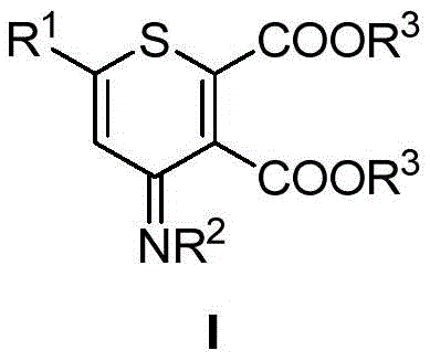 General molecular structure of polysubstituted thiopyran derivative showing variable R groups for diverse functionalization