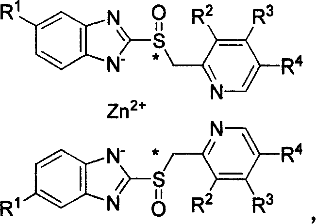 Structure of the zinc salt complex of substituted pyridyl methyl sulfinyl benzimidazole