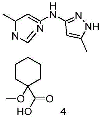 Structure of the novel key intermediate Compound 4 featuring the cyclohexyl carboxylic acid motif