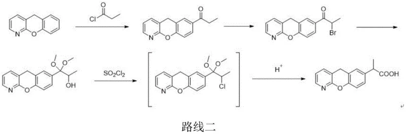 Conventional Route 2 showing alternative halogenated intermediate synthesis