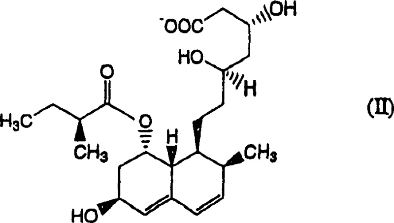 Chemical structure of Pravastatin showing the core HMG-CoA reductase inhibitor framework