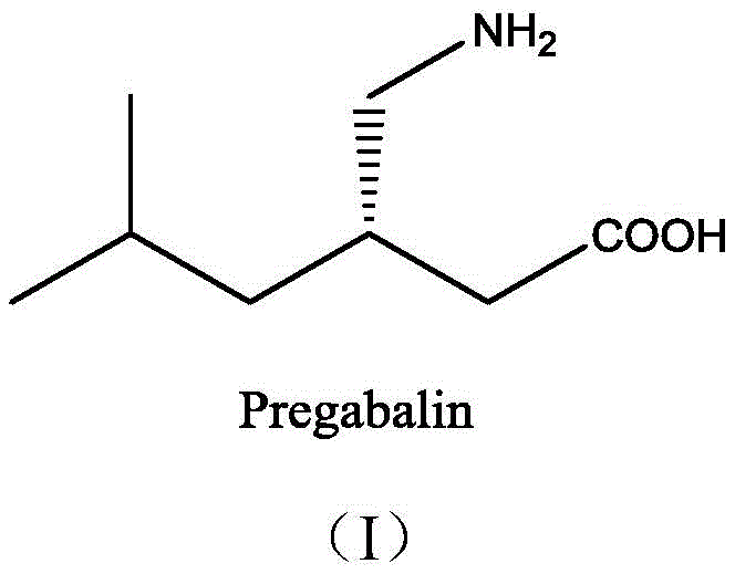 Chemical structure of Pregabalin (I) showing the target chiral center