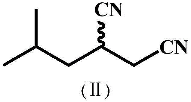 Chemical structure of Racemic Isobutyl Succinonitrile (IBSN) (Formula II), the starting substrate