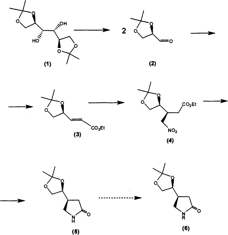 Synthesis of chiral starting material from D-mannitol diacetal