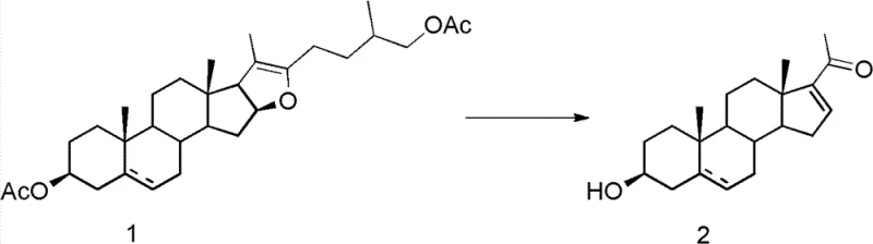 General reaction scheme showing the conversion of pseudosteroidal sapogenin derivatives to pregnenone alcohol compounds via Oxone oxidation