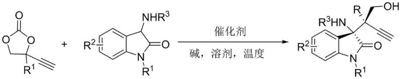 General reaction scheme for copper-catalyzed synthesis of propargyl-substituted oxindoles