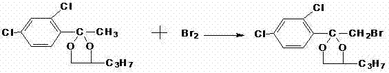 Bromination reaction forming 2-bromomethyl-(2,4-dichlorophenyl)-4-propyl-1,3-dioxolane