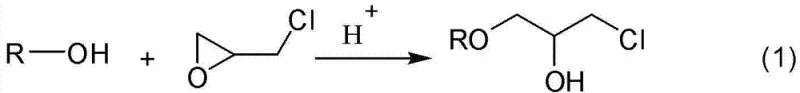 Conventional acid-catalyzed ring-opening reaction of alcohol with epichlorohydrin