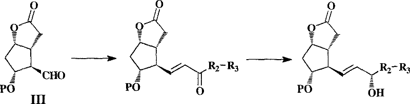 Conventional Corey aldehyde synthesis route showing multiple steps and purification challenges