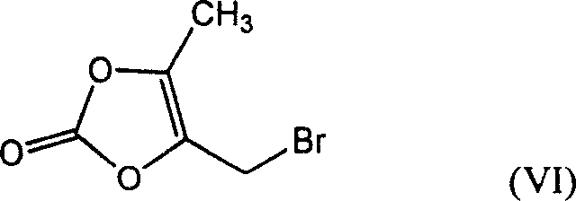 Chemical structure of 4-bromomethyl-5-methyl-1,3-dioxacycloene pentadione (Formula VI)