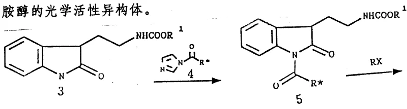 Core reaction scheme showing the asymmetric alkylation of 2-oxindole with chiral urea auxiliary