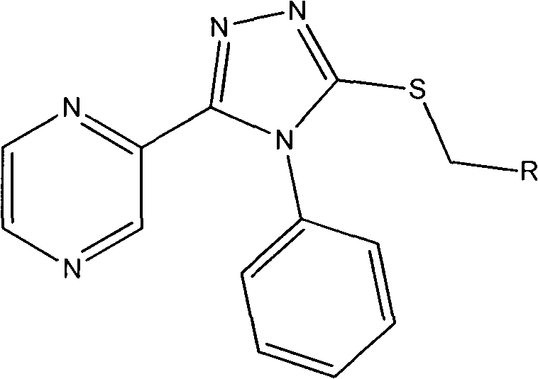 General chemical structure of pyrazine-containing triazole derivatives showing the core scaffold