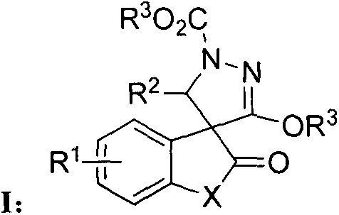 General chemical structure formula of novel pyrazole spiro derivatives with variable substituents