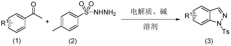 General reaction scheme for electrochemical synthesis of pyrazole compounds using electrolyte and base