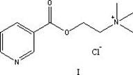 Chemical structure of Pyridine Chloride 3-Choline Formate (Formula I) showing the quaternary ammonium salt structure