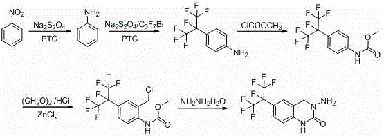 Novel synthetic route starting from nitrobenzene with one-pot reduction and substitution