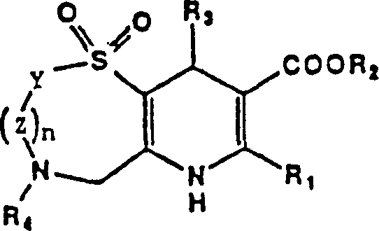 General chemical structure of novel pyrido thioazepine calcium channel antagonists