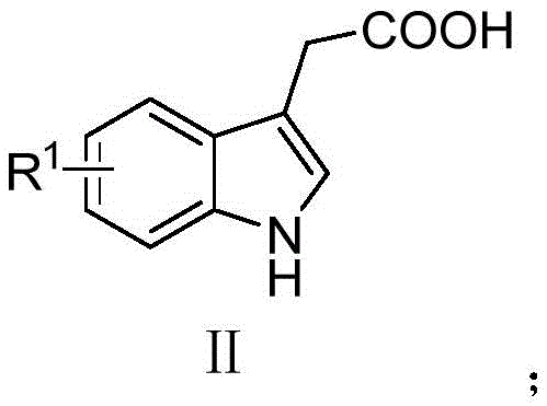 Structure of substituted 3-indoleacetic acid reactant with variable group R1