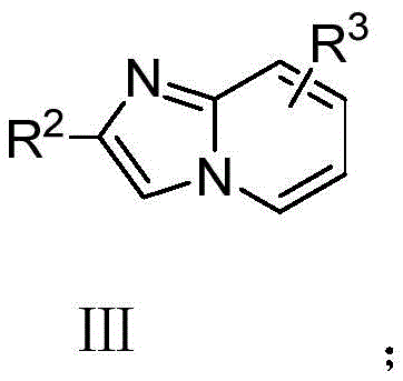 Structure of substituted pyridoimidazole reactant with variable groups R2 and R3