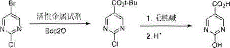 Synthesis of 2-hydroxypyrimidine-5-carboxylic acid via base-mediated hydrolysis and substitution