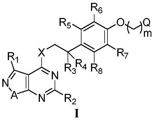 General Formula I of the novel pyrimido-fused ring compound showing variable R groups for structural optimization