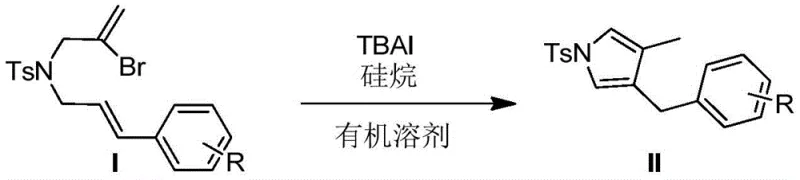 General reaction scheme for TBAI-catalyzed synthesis of 3,4-disubstituted pyrroles from sulfonamide precursors