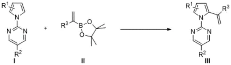 General reaction scheme for Rh-catalyzed synthesis of pyrrole ethylene derivatives from compound I and II