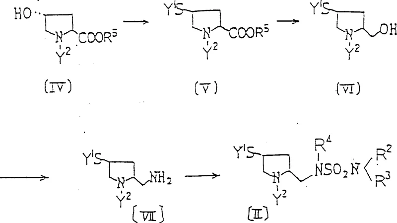 Synthetic Approach 1 for Pyrrolidine Derivatives showing the conversion of 4-hydroxyl pyrrolidine to the protected sulfamoyl intermediate