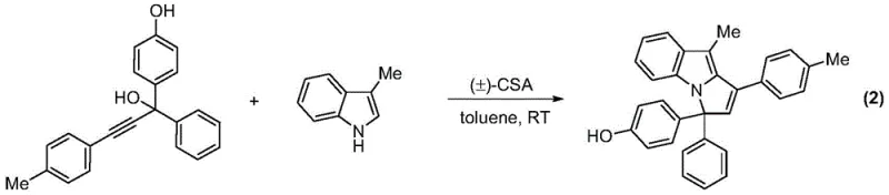 Specific example of pyrrolo[1,2-a]indole synthesis using 3-methylindole and propargylphenol